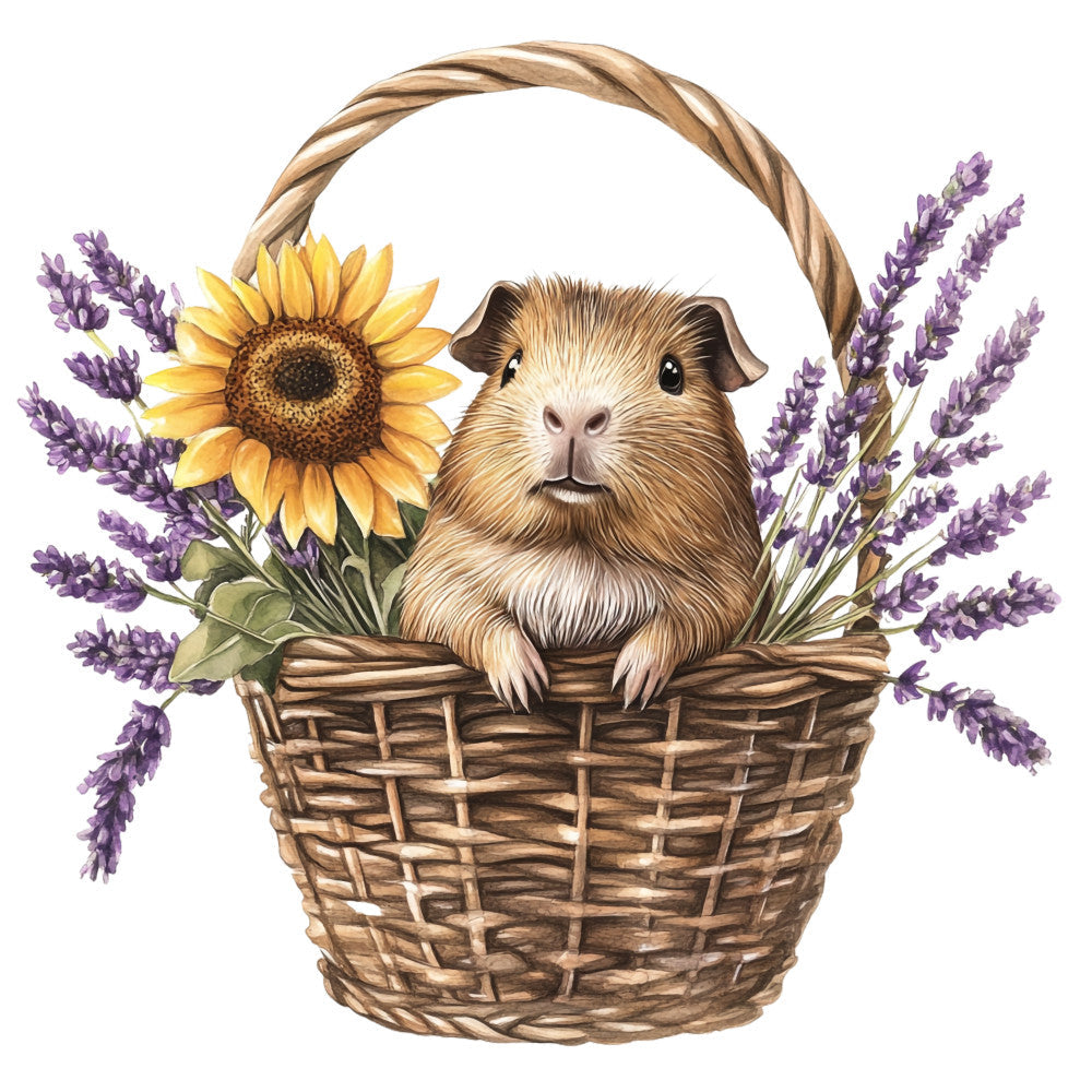 Cute Guinea Pigs Fabric Panel 36 QuiltingFabricPanels