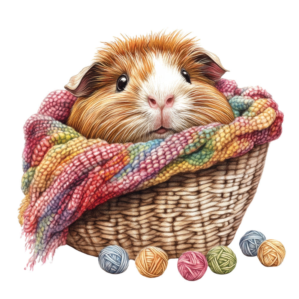 Cute Guinea Pigs Fabric Panel 4 QuiltingFabricPanels