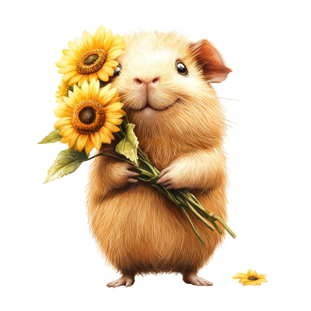 Cute Guinea Pigs Fabric Panel 5 QuiltingFabricPanels