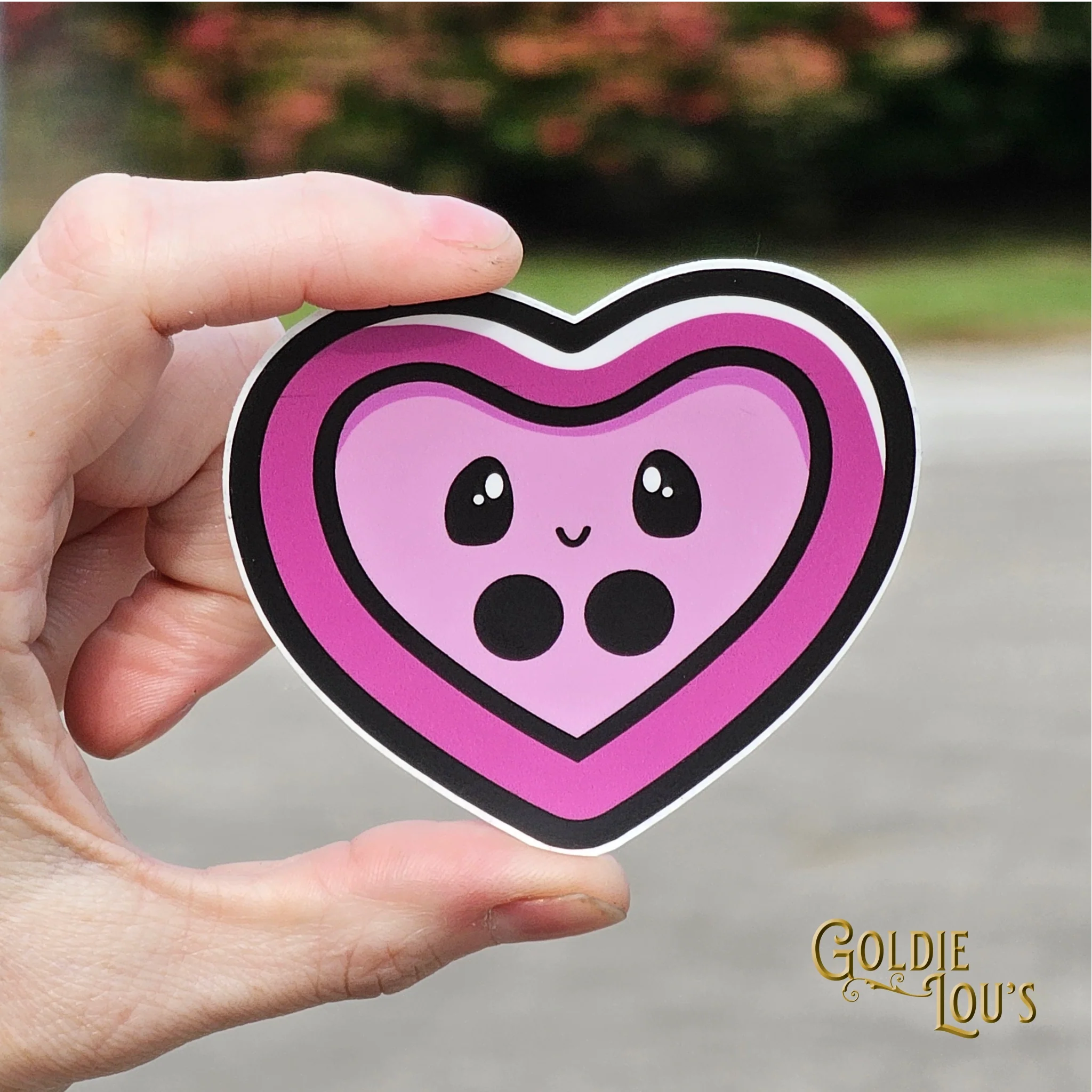Cute Heart Button Sticker