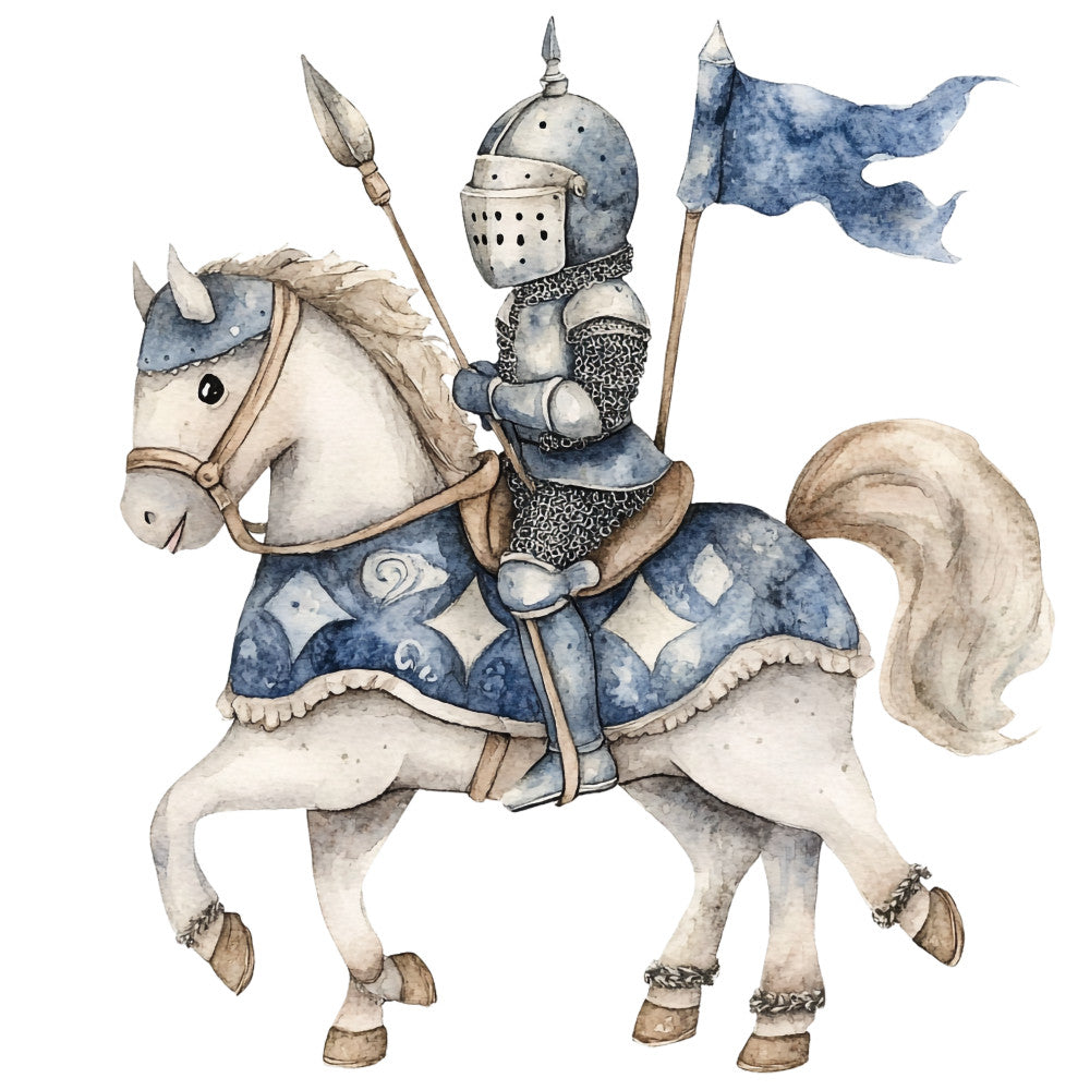 Cute Knight Fabric Panel 10 QuiltingFabricPanels