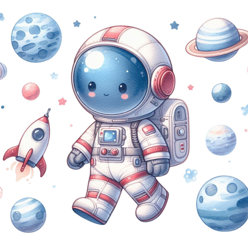 Cute Little Astronaut Fabric Panel 10 QuiltingFabricPanels