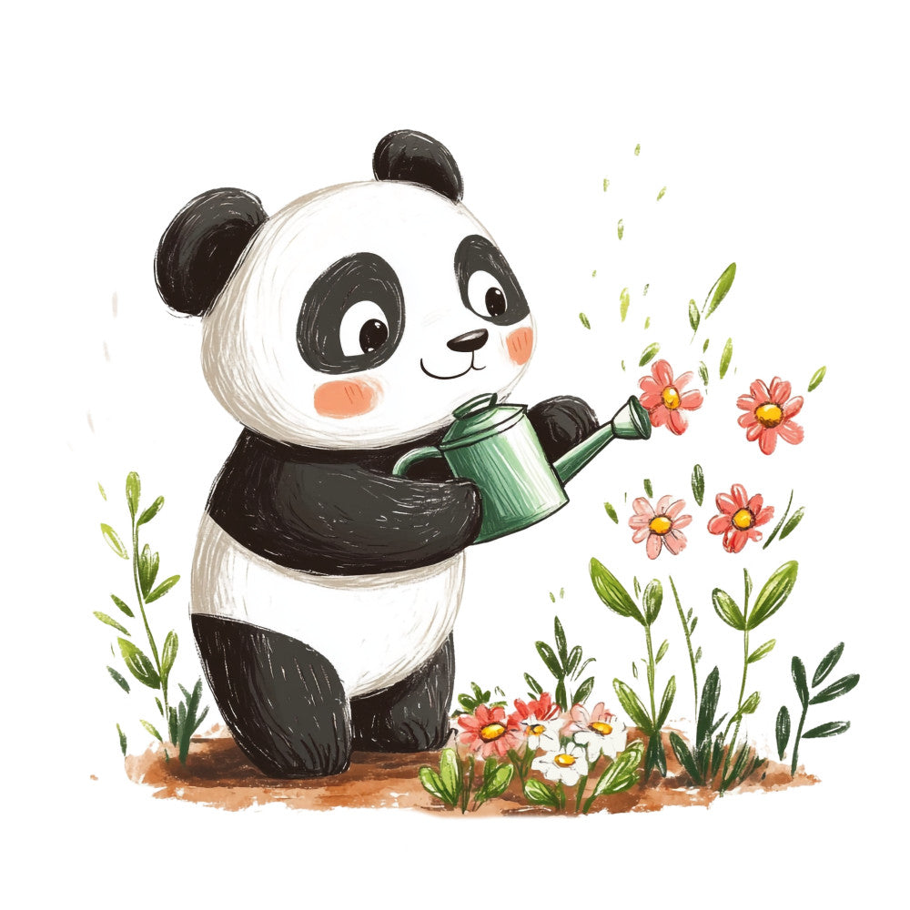 Cute Panda Bears Fabric Panel 16 QuiltingFabricPanels