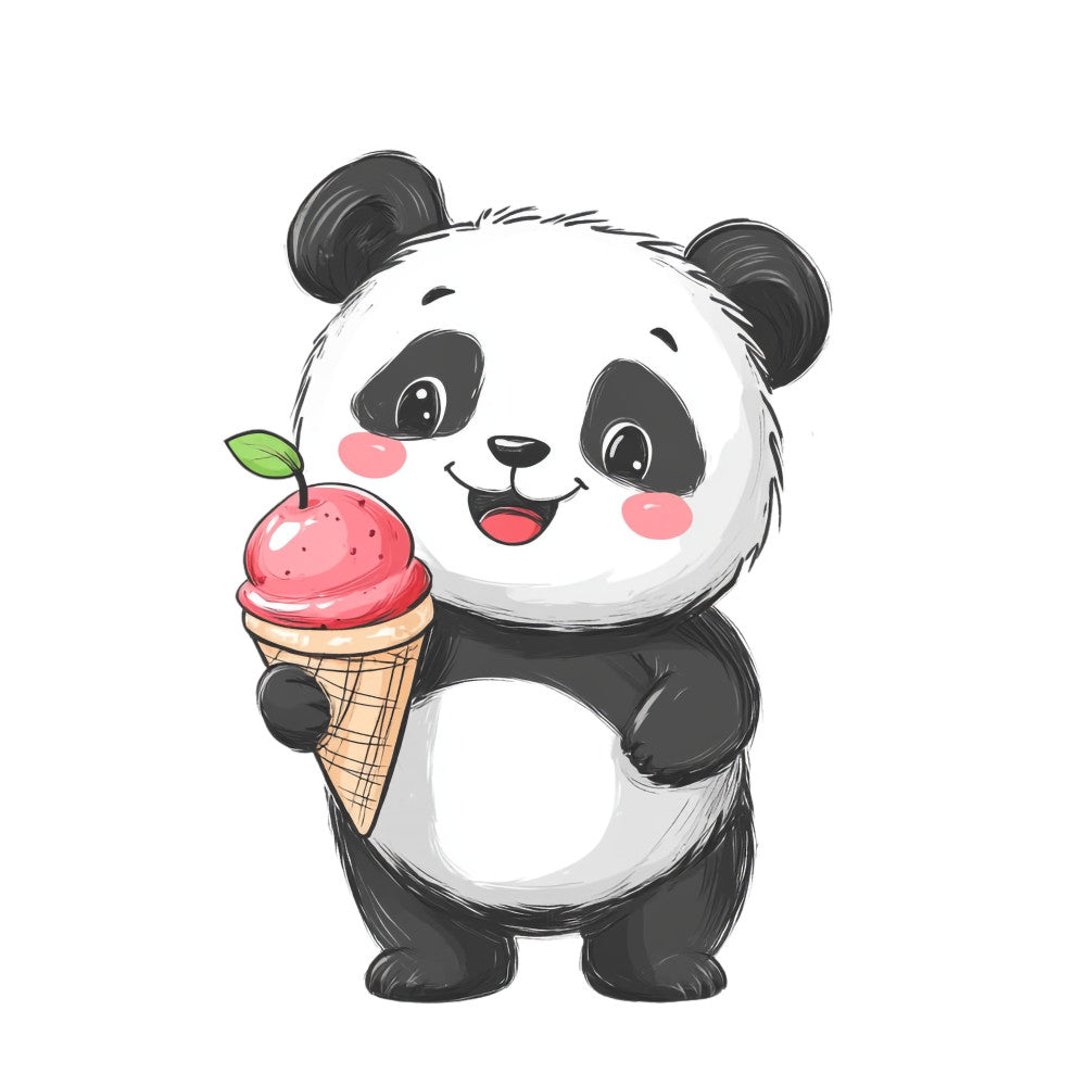 Cute Panda Bears Fabric Panel 6 QuiltingFabricPanels