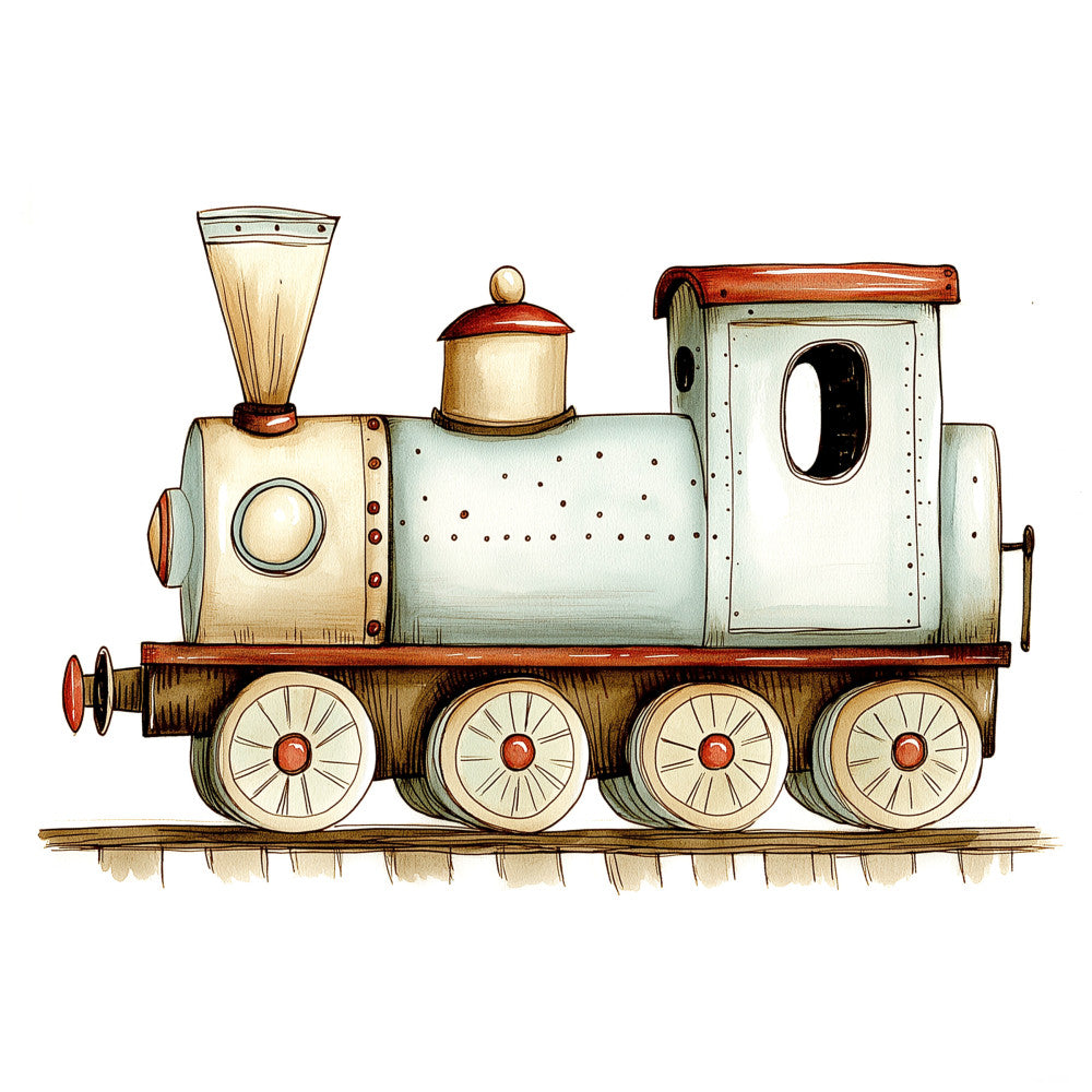 Cute Trains Fabric Panel 13 QuiltingFabricPanels