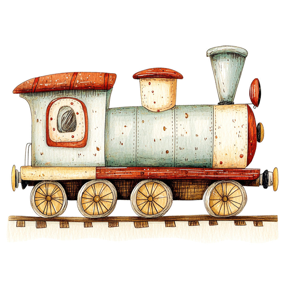Cute Trains Fabric Panel 21 QuiltingFabricPanels