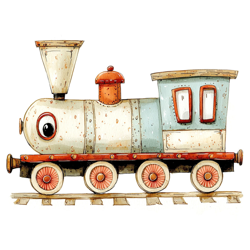 Cute Trains Fabric Panel 22 QuiltingFabricPanels
