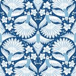 Sapphire Skies Hummingbirds quilting cotton on sapphire blue