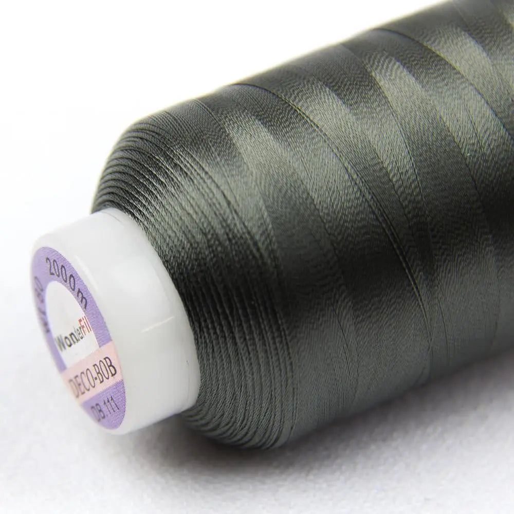 DB111 - DecoBob™ Cottonized Polyester Metal Grey Thread WonderFil USA