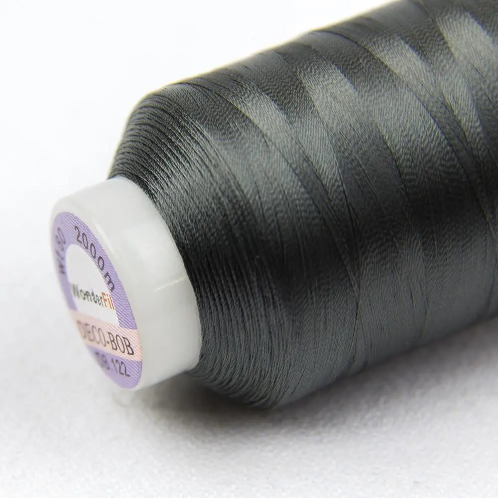 DB122 - DecoBob™ Cottonized Polyester Dark Grey Thread WonderFil USA