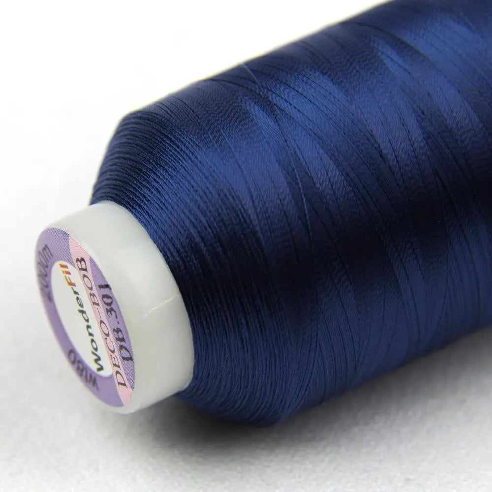 DB301 - DecoBob™ Cottonized Polyester Navy Thread WonderFil USA
