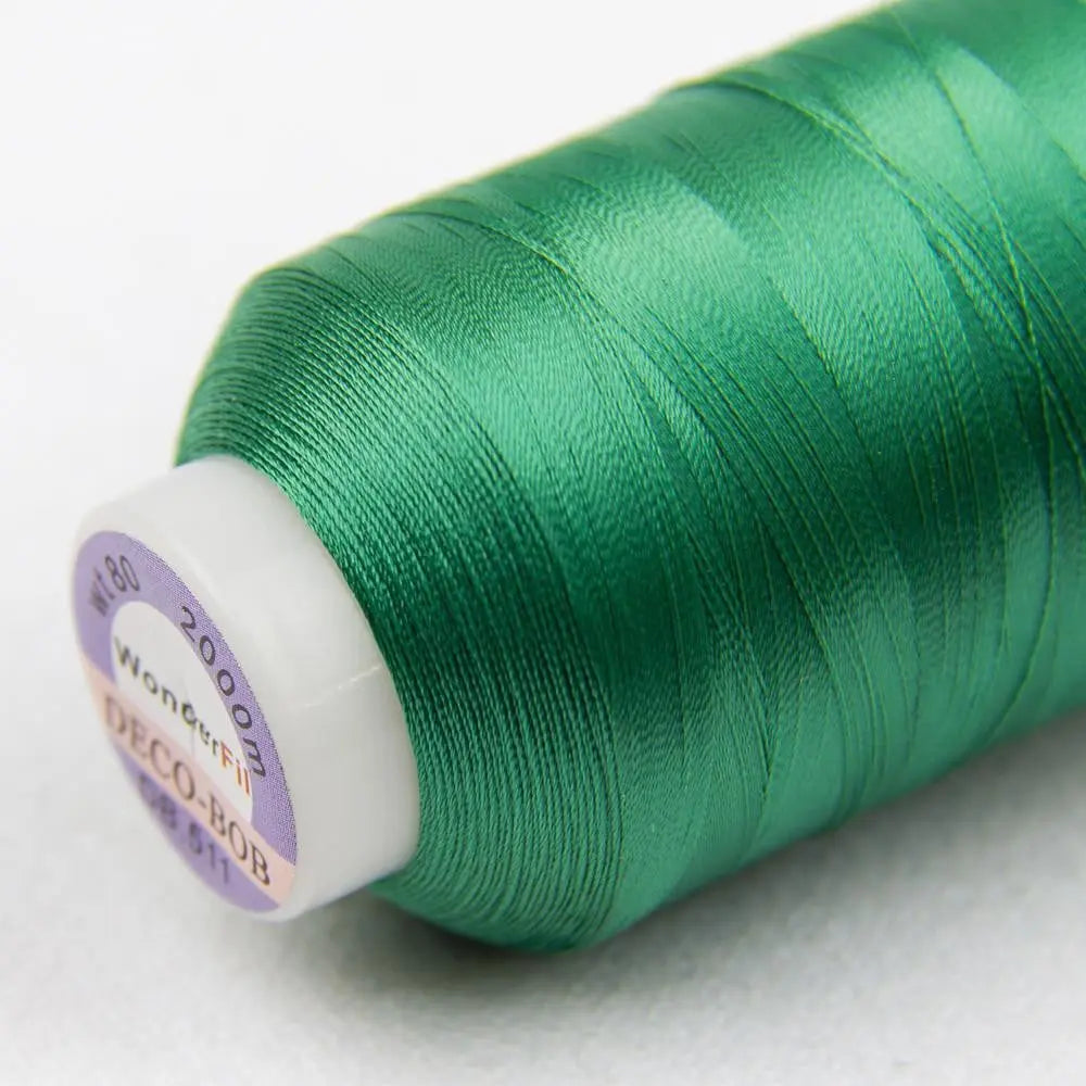 DB511 - DecoBob™ Cottonized Polyester Emerald Green Thread WonderFil USA