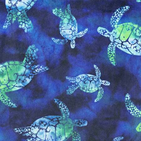 Shannon Fabrics digital cuddle batik turtles green sea