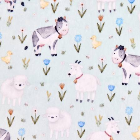 Multi Little Farm Digital Cuddle 58/60" Fabric Per Yard