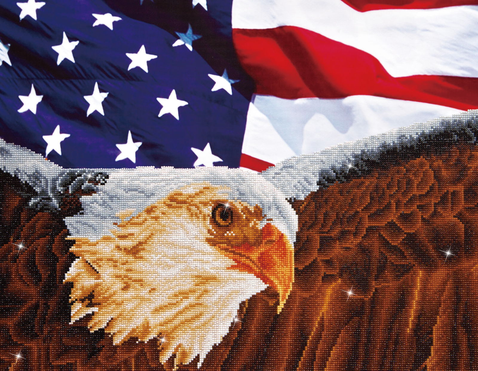 Diamond Dotz Bald Eagle & Flag - 28.0" x 22.0"