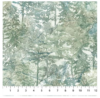 Northcott Lone Wolf trees forest quilting cotton fabric