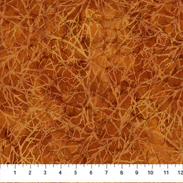 Northcott Autumn Breeze Branches quilting fabric in Rust