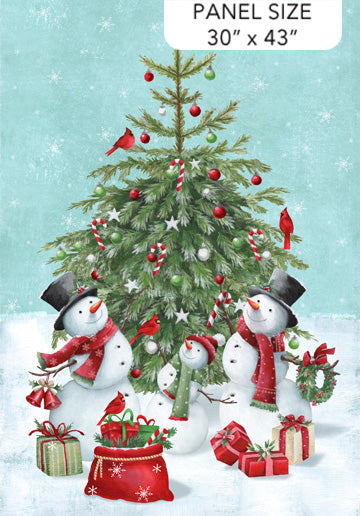 Holly Jolly Snowman Panel 30"x43"