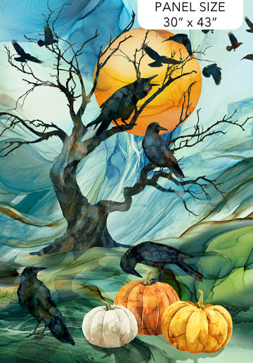 Multi Teal Raven's Call Panel 30” x 43”