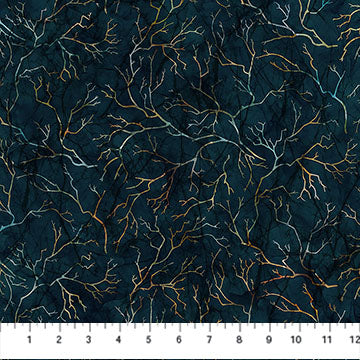 Multi Black Branch Texture Raven's Call 44"/45" Cotton Fabric Per Yard