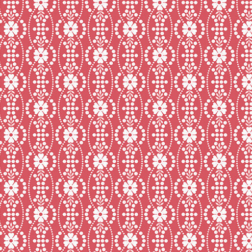 French Romance - Octavia - Red 44" / 45" Fabric Per Yard