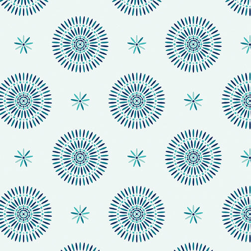 Gathering - Grand Finale - Aqua 44" / 45" Fabric Per Yard
