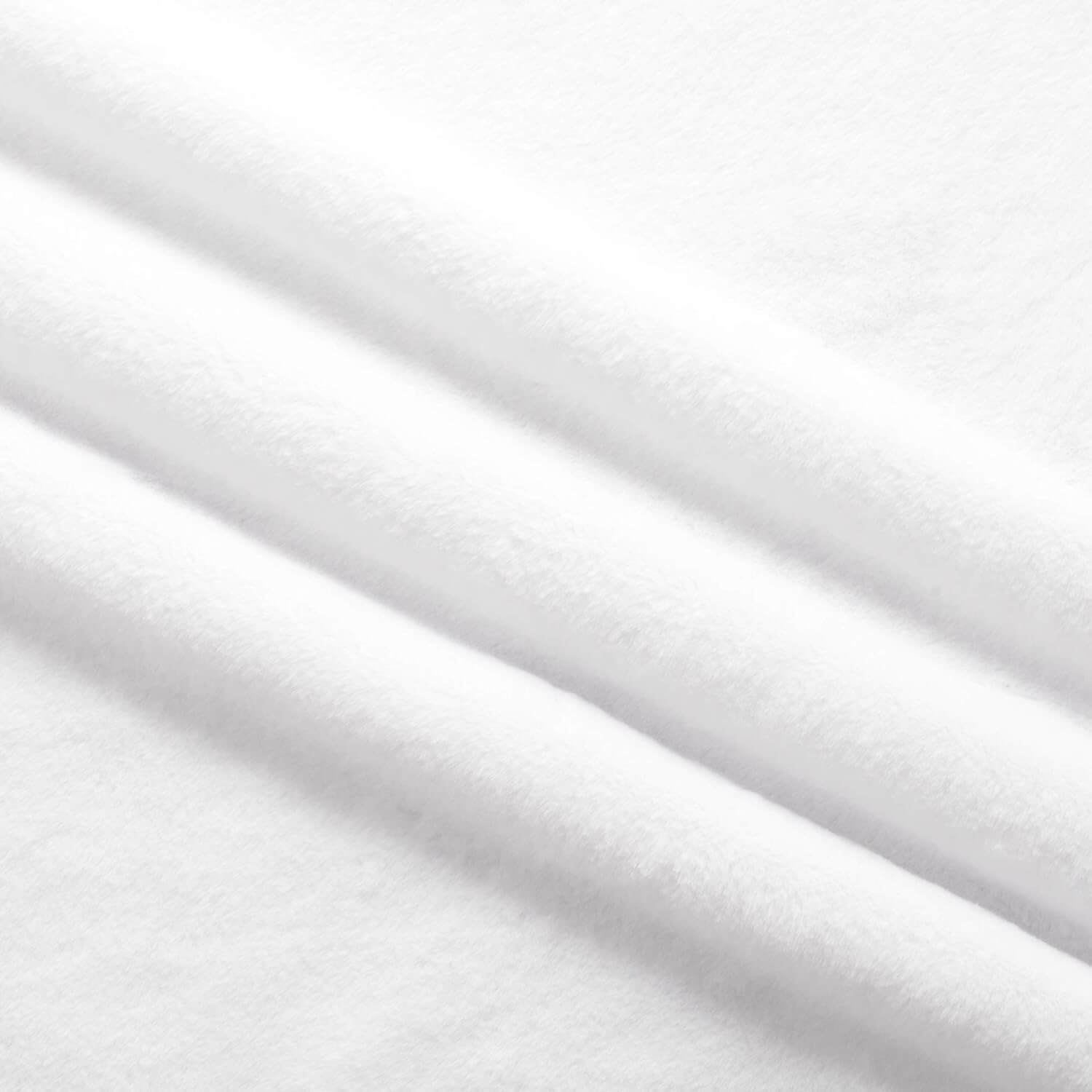 Touch minky solid white plush fabric