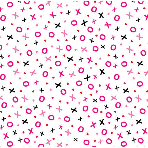 Love You Fur-Ever - Hugs & Kisses - White 44" / 45" Fabric Per Yard