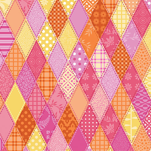 Serendipity - Diamond Patch - Pink 44" / 45" Fabric Per Yard