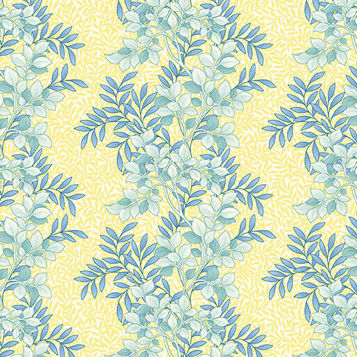 Veranda - Leaves - Yellow 44" / 45" Fabric Per Yard