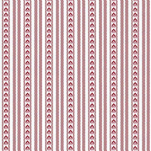 Bandana Medley - Ticking - Crimson 44" / 45" Fabric Per Yard