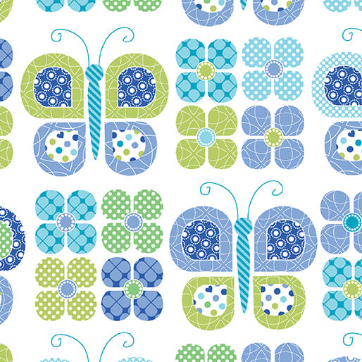 Daisy Up - Turquoise 44" / 45" Fabric Per Yard