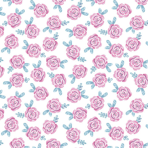 Dreamers - Roses - Pink/White 44" / 45" Fabric Per Yard