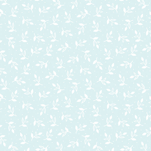 Happy Heart - Sprigs - Light Turquoise 44" / 45" Fabric Per Yard