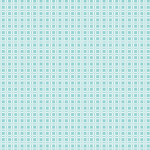 Happy Heart - Grid - Turquoise 44" / 45" Fabric Per Yard