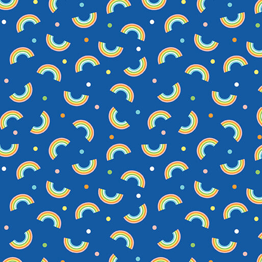 Noah's Journey - Little Rainbows - Royal Blue 44" / 45" Fabric Per Yard