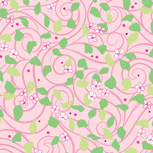 Serenity - Water Lillies - Pink 44" / 45" Fabric Per Yard