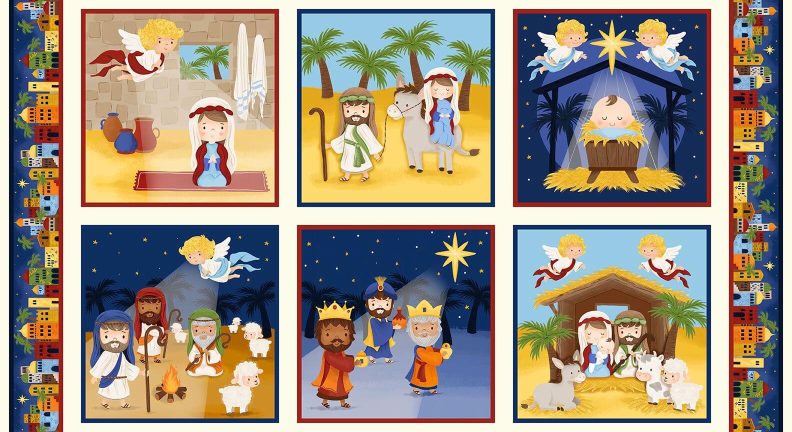 Away in a Manger - Nativity Blocks Panel (24" x 44")