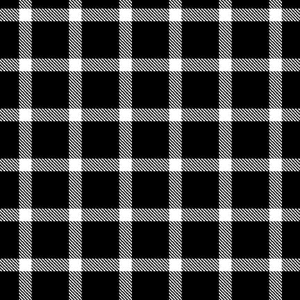 Plaid Essentials - Shepherd Plaid - Black 44"/45" Fabric per yard