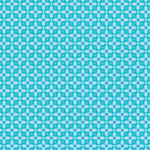 Flora & Fauna: Midnight - Diamonds - Aqua 44" / 45" Fabric Per Yard