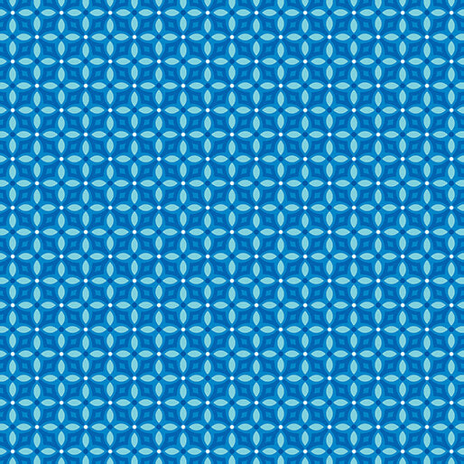 Flora & Fauna: Midnight - Diamonds - Periwinkle 44" / 45" Fabric Per Yard