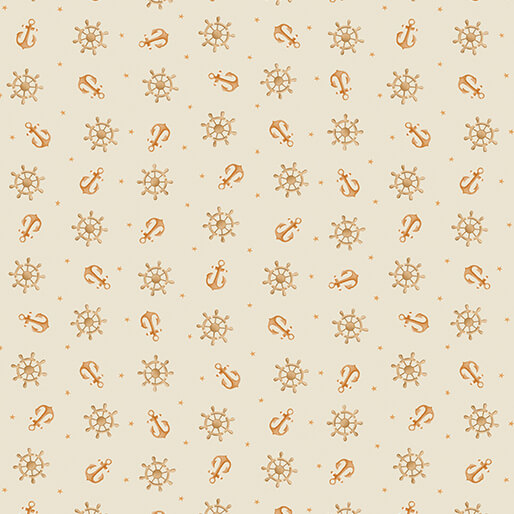 Sail Away - Anchors Away - Ecru 44" / 45" Fabric Per Yard