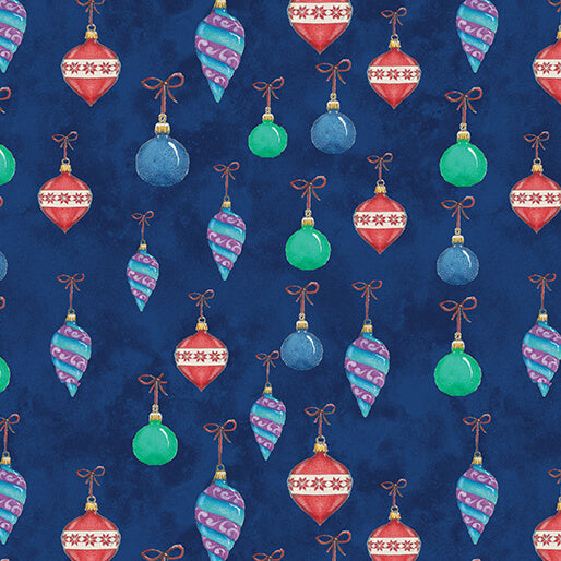 The Night Before Christmas - Ornaments - Navy 44" / 45" Fabric Per Yard