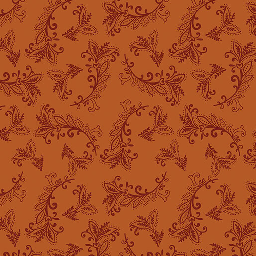 Harvest Gathering - Vining Scroll - Orange 44" / 45" Fabric Per Yard