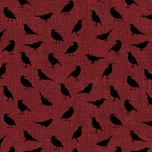 Harvest Gathering - Crows - Claret 44" / 45" Fabric Per Yard