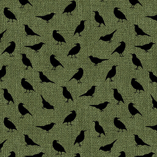 Harvest Gathering - Crows - Forest 44" / 45" Fabric Per Yard
