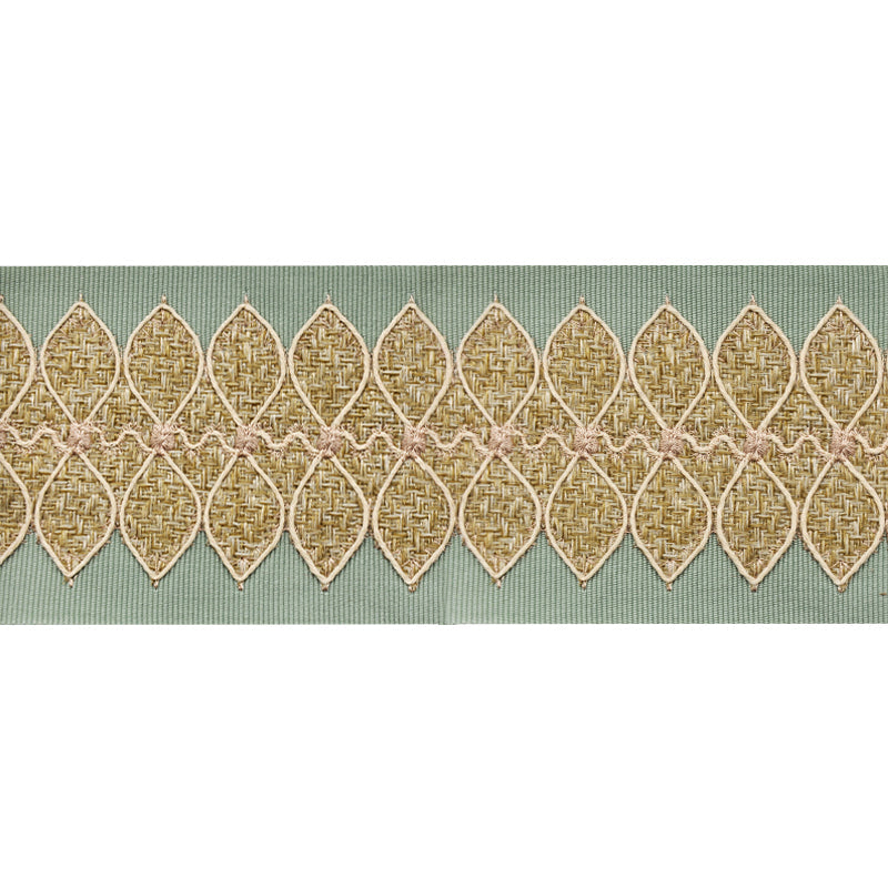 Decorative Woven Trim Tape - 3 1/2" Width (25 Yard Roll) - BR-7549-33 Mint