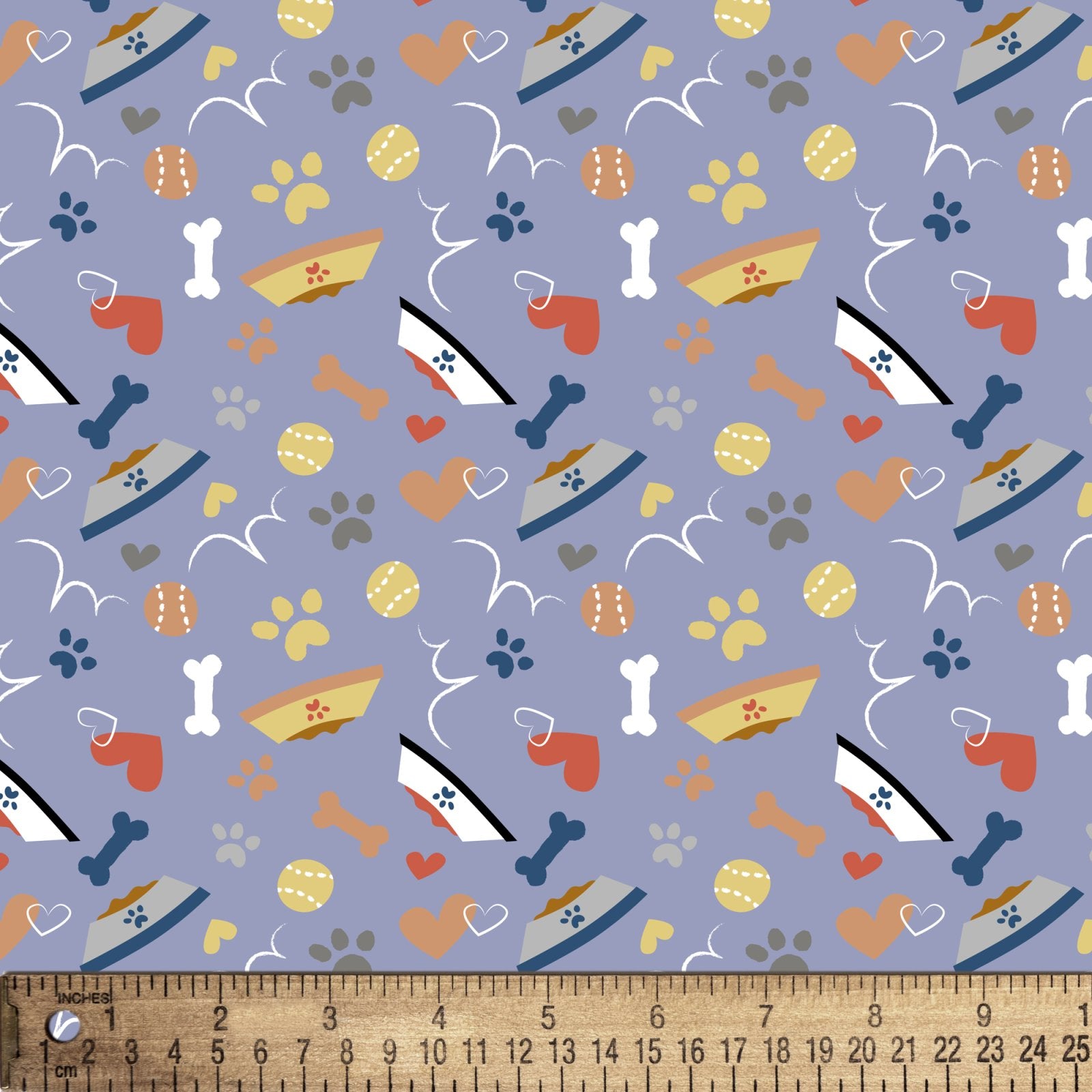 Potpourri of Novelty Good Puppy Play Lavender Cotton 43"/44" Fabric Per Yard