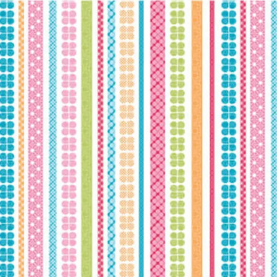 Daisy Up - Stripe - Multi 44" / 45" Fabric Per Yard The Fabric Company