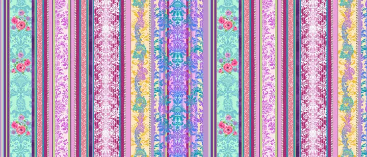 Damask Stripe Cotton 44"/45" Fabric Per Yard Sykel Studio